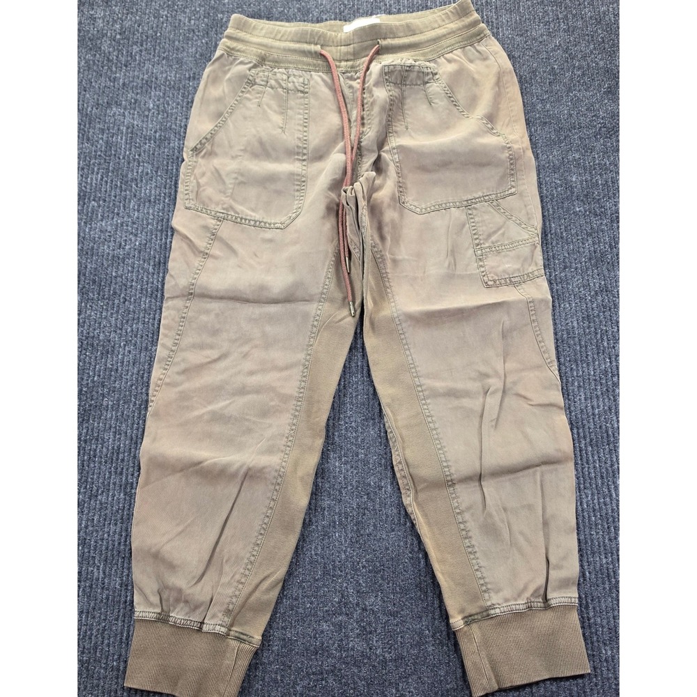 Anthropologie Jogger Pants Womens 8 Olive Green Excellent Utility Cargo Twill